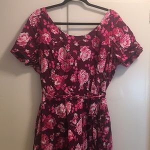 Lands end floral design dress size 22W POCKETS